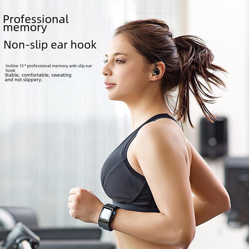 2023 Waterproof Sports Bluetooth Ear-Hook Headset: Wireless, Noise-Reducing, Stereo Sound, Long Battery Life