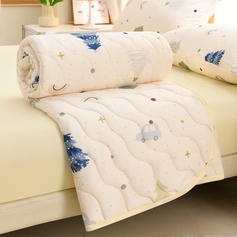 Knitted Thin Duvet 100x150cm 150x200cm Floral Print Quilt Soft Breathable Lightweight Summer Comforter Single Double Bed Blanket