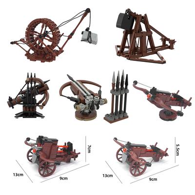 MOC Creative Expert Ideen Militärisch Mittelalterliche Waffe Armbrust Katapult Kran Bausteine DIY Spielzeug für Kinder Geschenke