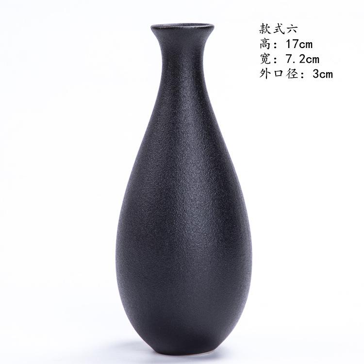 Hand Painted Ceramic Vase Zen Guanyin Bottle Chinese Style Buddha Altar Decoration Blue Glaze