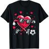 Funny Valentines Day Heart Soccer Player Girls T-Shirt