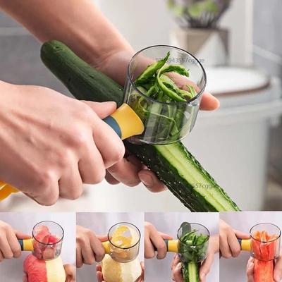 Nützliche Dinge für Zuhause Manueller Sparschäler Mit Aufbewahrungsbox Küchenschredder Multifunktional Reinigen Gemüse Obst Küchenhelfer