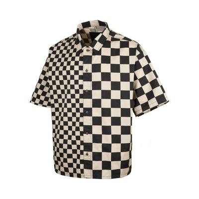 Off The Wall Hybrid Checker Fashion Versatile Polo Shirt Men Shirts Black White VN000HZWDLR