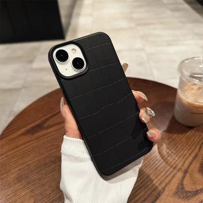 Luxuriöse matte Leder Handyhülle für iPhone 11 12 13 14 15 16 Pro Max Plus Weicher Schutz Stoßfeste Silikonhülle