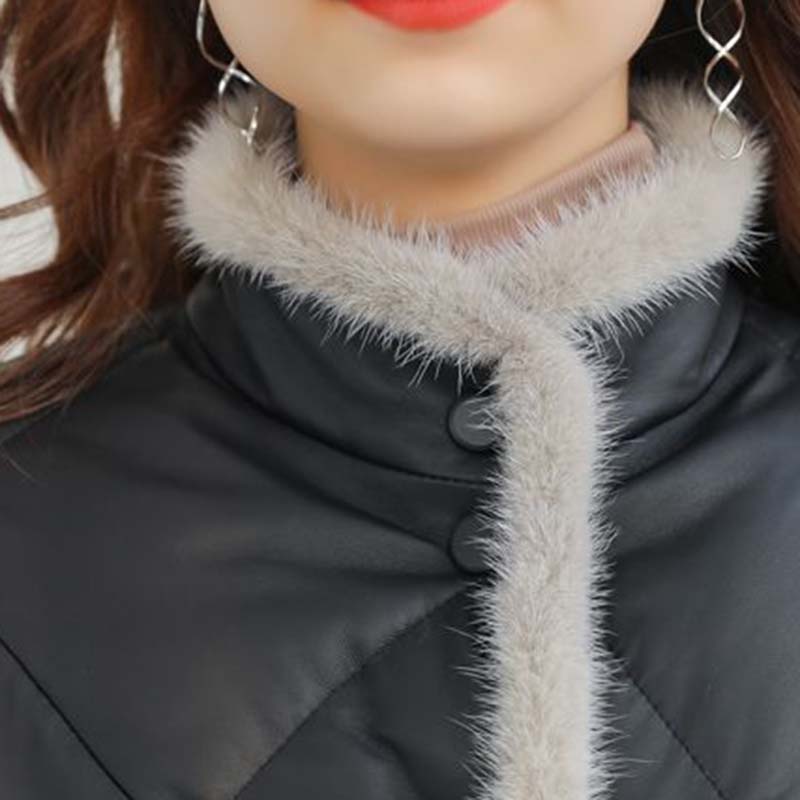 Kåpe for kvinner Fleece Fortykket Plysj Høst Vinter Vindjakke Vanntett Casual Dunjakke