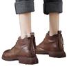 Brown British Martin Boots Women's 2025 Autumn New Short Women's Boots Casual Versatile Retro Short Boots Adult