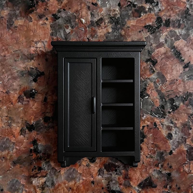 

1Pcs Doll Home Simulation Storage Cabinets Furniture Decor Toy 1/12 Dollhouse Miniature European Retro Wall Cabinet Model