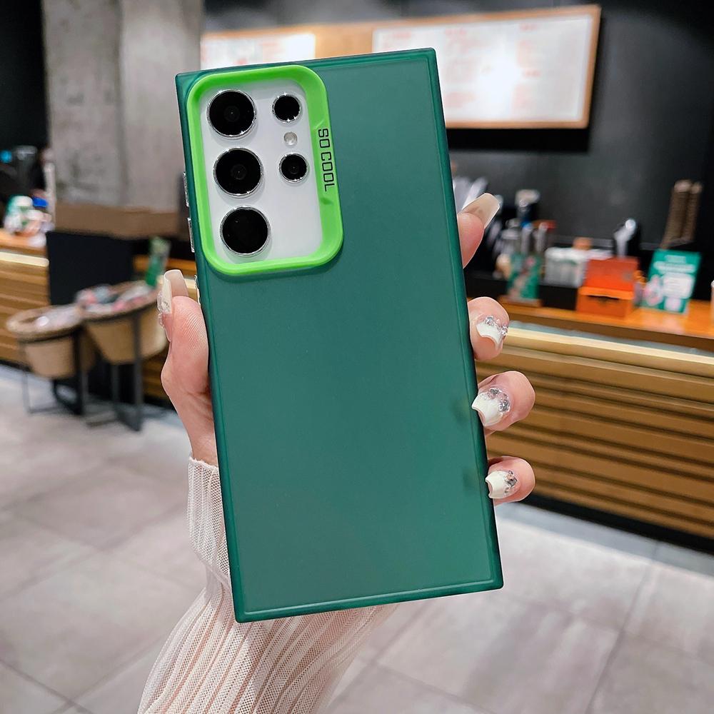 

KEYSION Металлический матовый чехол Aurora для Samsung S24 Ultra 5G S23+Plus S22 S21 FE, противоударный чехол для телефона Galaxy Note 20 Ultra for Note 20 Ultra зелёный
