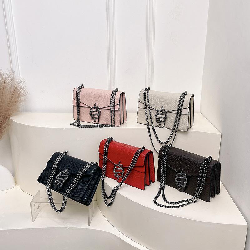 Summer new high-end fashion snake pattern bag shoulder messenger women's bag