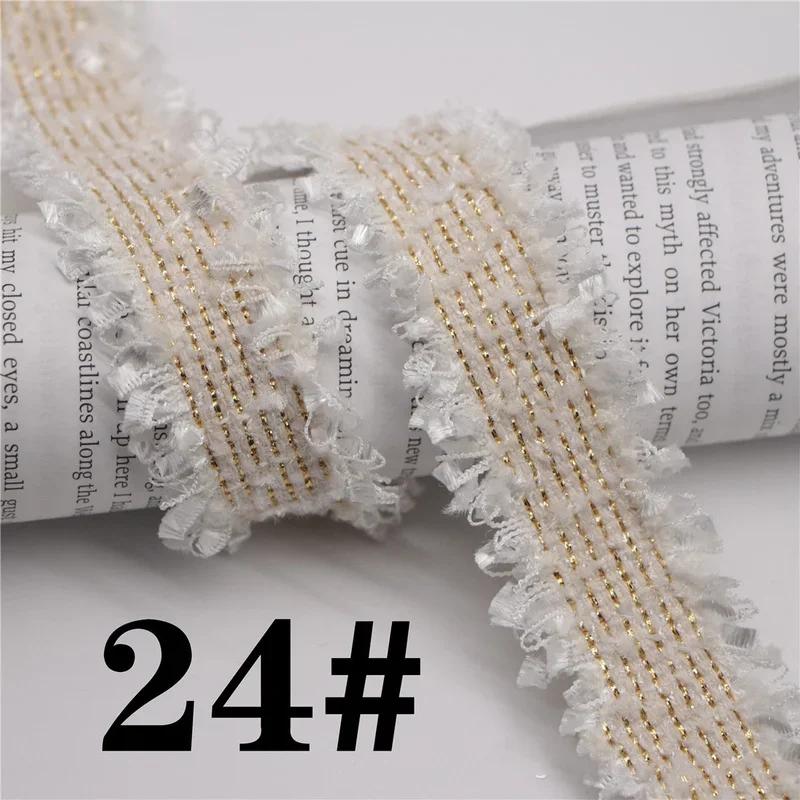 45 Yards Trim Vintage Embroidered Lace Sewing Lace Ribbon Fabric Handmade Costume Dress Sewing Trimmings Wedding Decoration