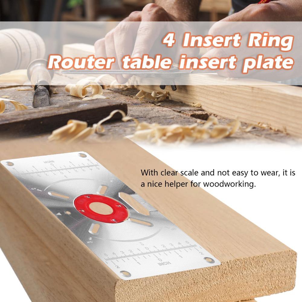 4 Router Insert Rings Trimming Machine Flip Board Aluminum Router Plate  DIY Woodworking Trimming