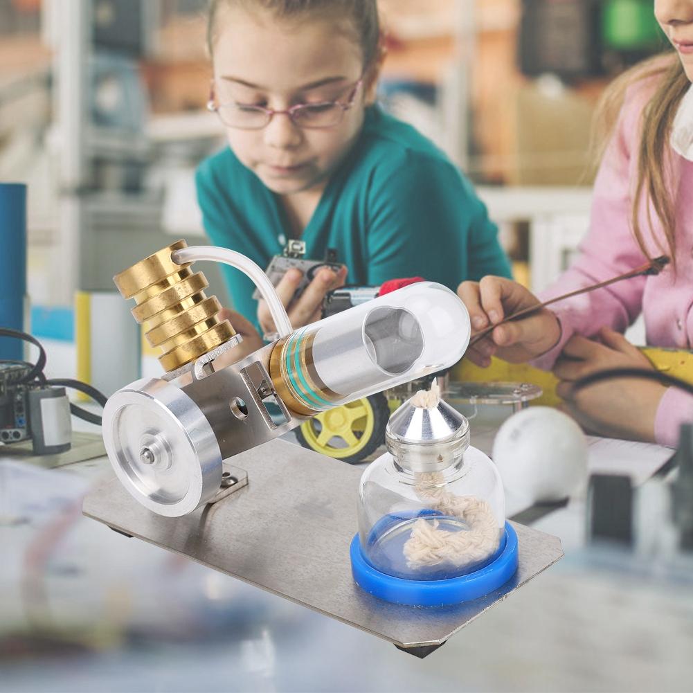 V Type Stirling Engine Model Physics Experiment Educational Tool Toy Kit