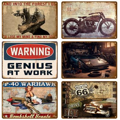 Insegna di latta retrò Bar Caffè Club Garage Auto Pub Insegna in metallo vintage Placca Pittura Motocicletta Ferro Decorazione casa Decorazione da parete Arte