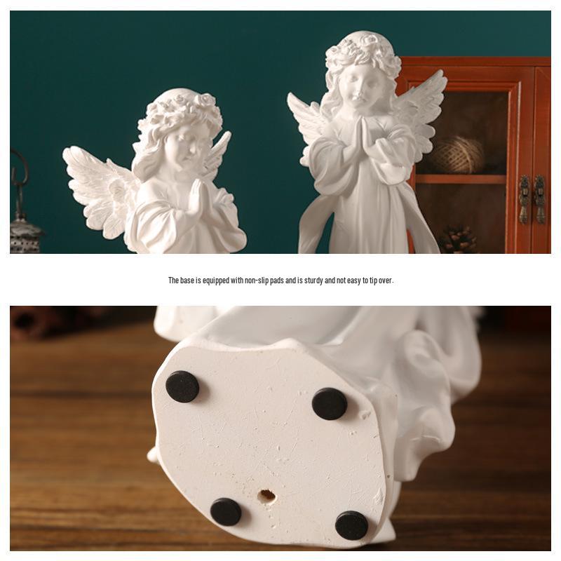 Europäische Retro Engel Figur - Kleine Mädchen Gipsstatue für Kirche Hochzeiten & Fotografie Dekor
