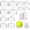 15 Pcs Clear Sphere Display Stand, Plastic Sphere Stands Ball Stand Holder Rings Acrylic Clear Small, Medium, Large Round Baseball Ring Stands for