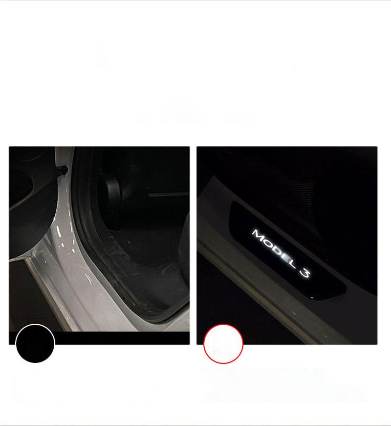 Wireless LED illuminated Pedal Car Door Sills Protector For Tesla Model 3 Y Door Edge Protectors MODEL 3 ACCESSORI Modification