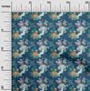 oneOone Cotton Flex Dark Blue Fabric Asian Japanese Floral Craft Projects Decor Fabric Printed By The Yard 40 Inch
