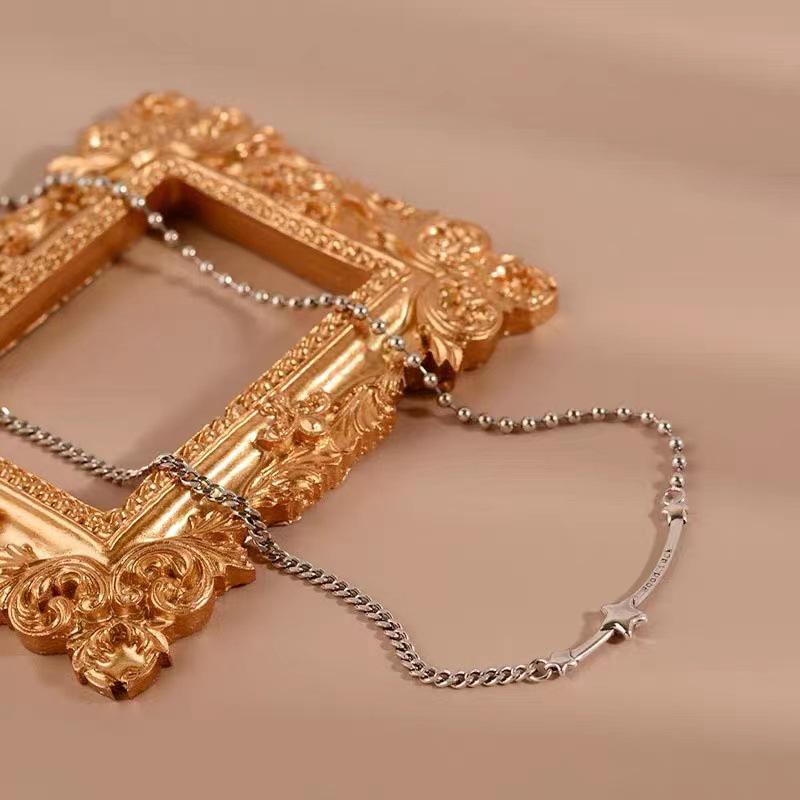 

925 Silver Korean Minimalist Star Necklace - Women s Retro Clavicle Fashion Trend
