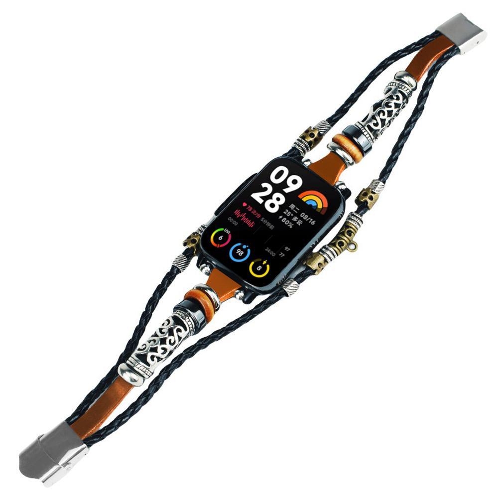 For Xiaomi Smart Band 8 Pro Watch Band Retro Ethnic Style Beads Watch Strap Bracelet