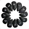 Universal Fit Golf Iron Head Covers 10/12 PCS Set Soft Synthetic Leather Anti-collision Fit All Brands for Golf Hobbyists