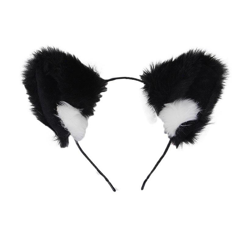 Cat Ear Bell Headband & Fox Hairpin with Lace Eye Mask - Cute Hair Accessories Set