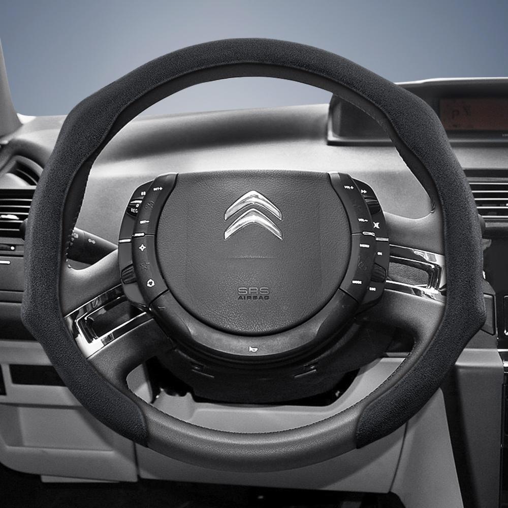 Suitable for Citroen Premium Suede Snap-On Steering Wheel Cover, Non-Slip and Durable, for C3 C4 X Berlingo C5 Aircross Jumper Spacetourer Ami X, Ava