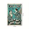 Vintage Cats Tattoo Art Metal Sign Wall Decor Waterproof 8x12 Inch