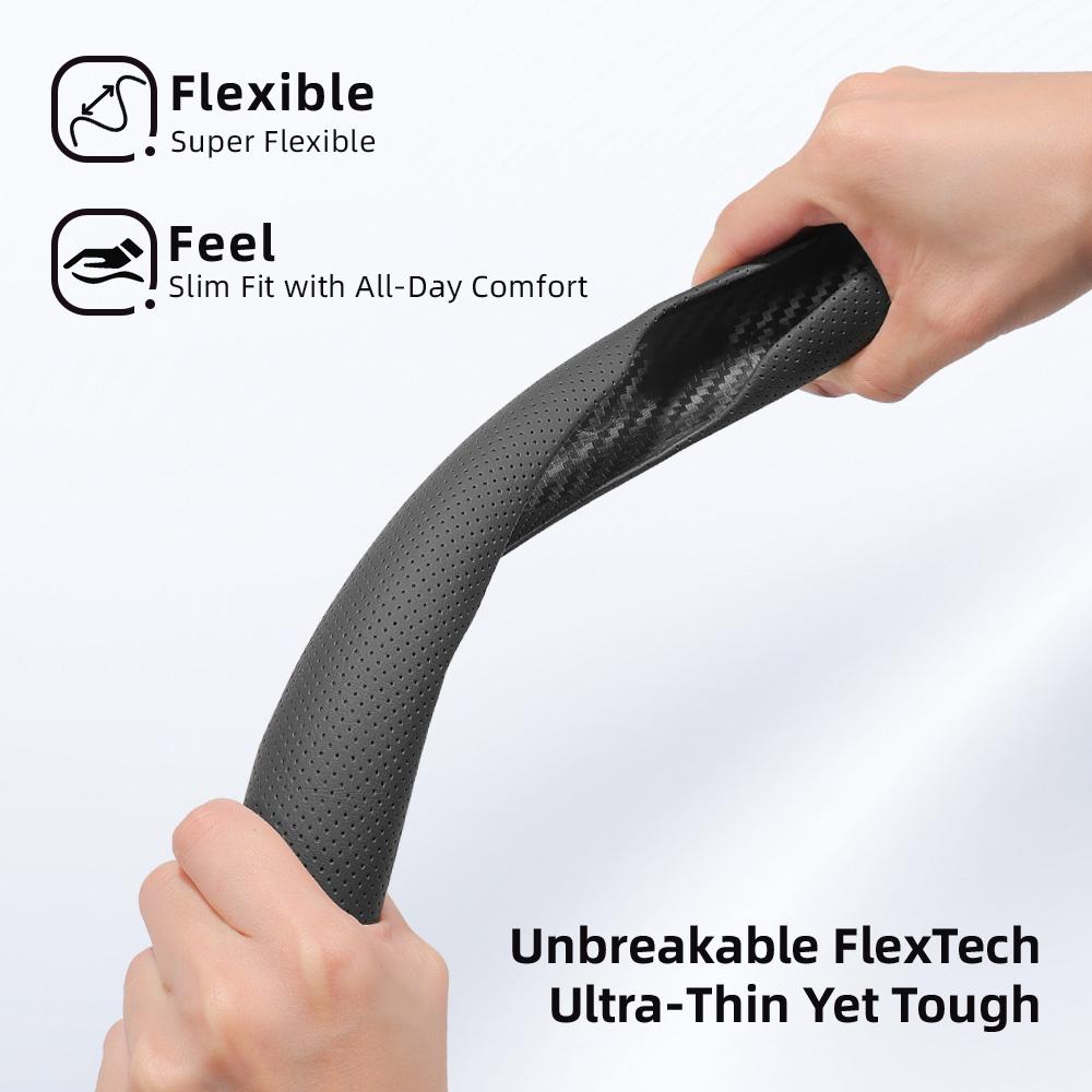 Suitable for Citroen Breathable Leather Steering Wheel Cover with Segmented Quick-Release Design, Non-Slip and Durable, for Models Such as C3, C4 X, B