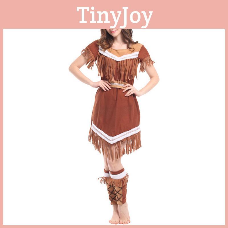 Adorable Womens Caveman Costume Set Featuring Stunning Fringe Design In Polyester Fabric