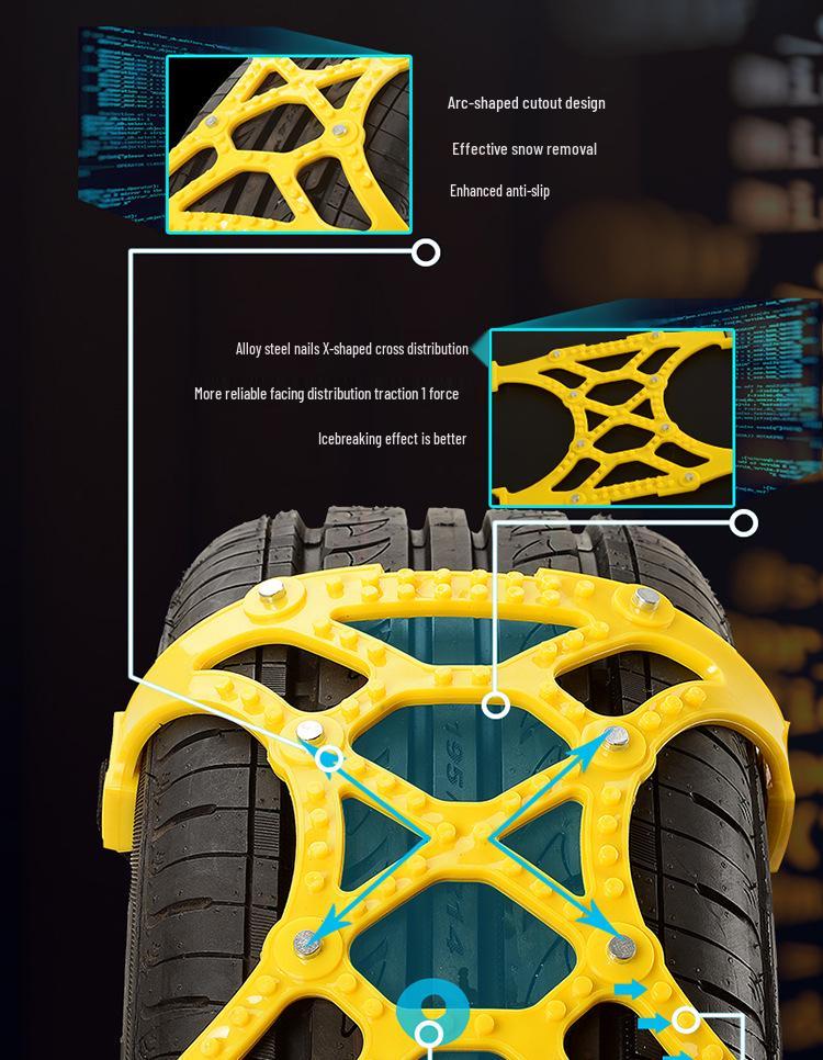 Universal Car Tire Anti-Skid Snow Chains - Beef Tendon Material