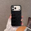 Luxury Glossy Crocodile Leather Texture Phone Case For iPhone 17 Air 16 15 14 Plus 13 11 Pro Max Frameless Shockproof Girl Cover