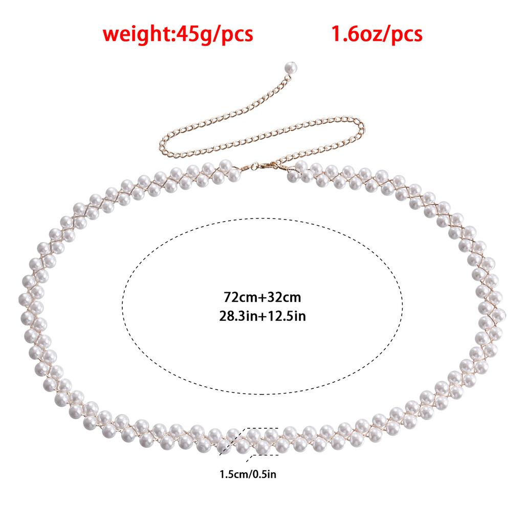 European and American Trendy Hot Girls Imitation Pearl Waist Chain, High Sense, Sexy Nightclub Style Bikini Single-layer Body Chain
