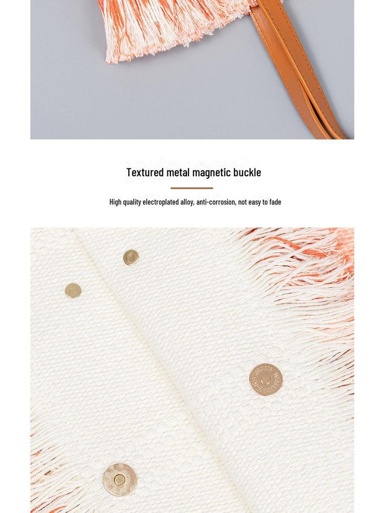 New Embroidered Canvas Shoulder Bag for Beach and Vacation