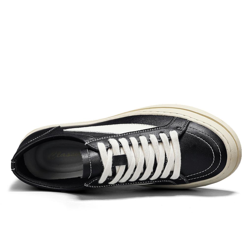 Fashion Men's Low Top Leather Sneakers Outdoor Casual Shoes