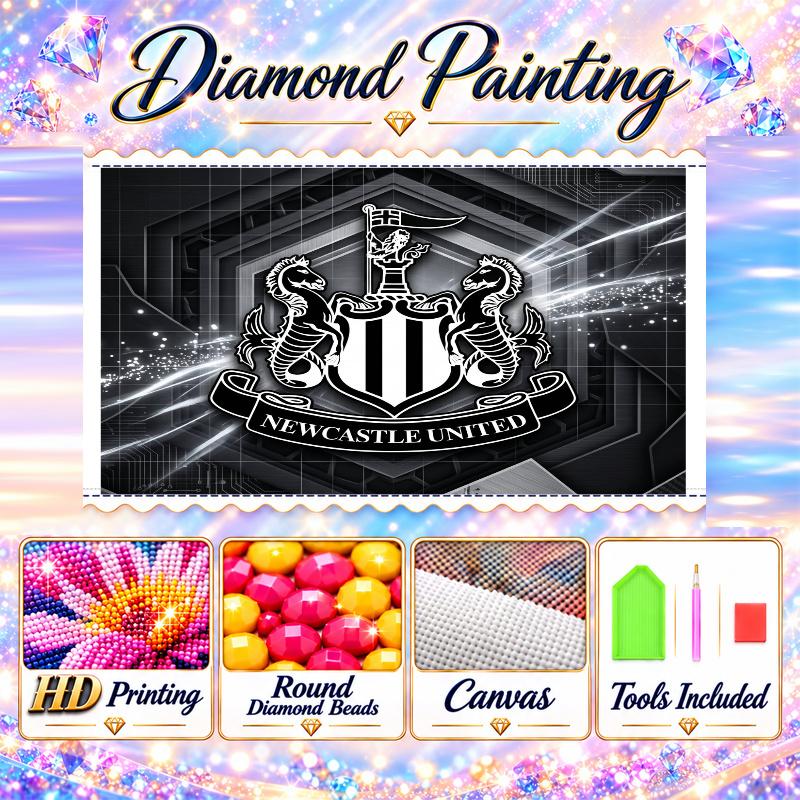 Newcastle United Football Diamond Painting Kit 5D Full Drill DIY Diamond Mosaic Wall Art Home Decor