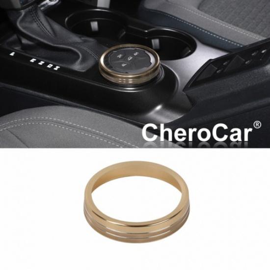 4WD Four-wheel Drive Knob Trim Ring Gold Aluminum Alloy For Ford Bronco +