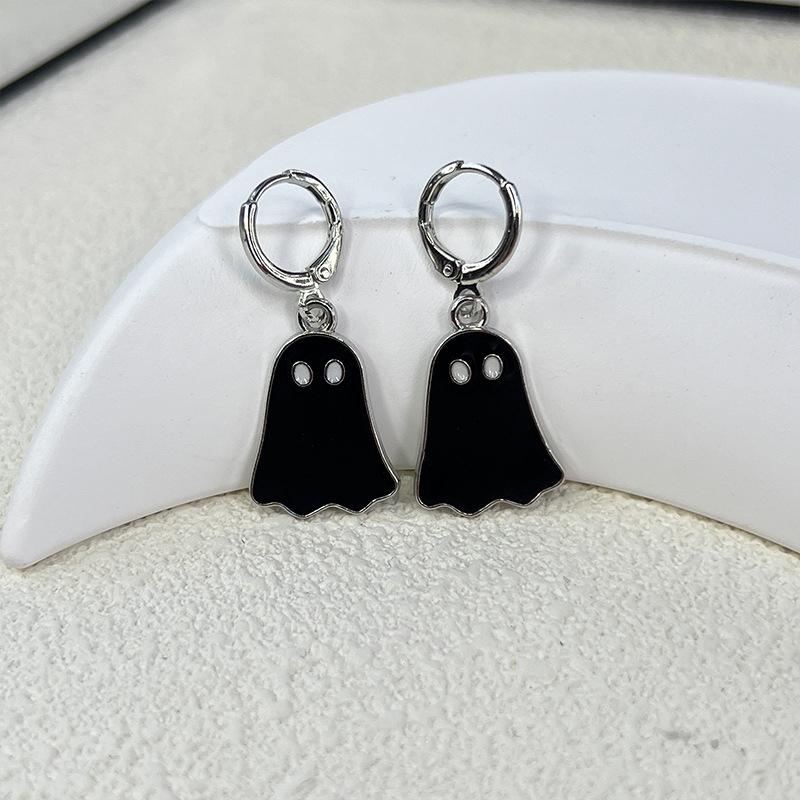 Fashionable Punk Ghost Pendant Earrings Suitable For Men And Women Creative And Cute Halloween Party Jewelry Gifts