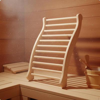 Solid Wood Steam Room Backrest Ergonomic Design Wooden Sauna for Spa