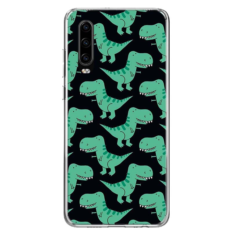 Cute Dinosaur Baby Fashion Cover Phone Case For Huawei P30 P20 P10 P40 P50 Pro Mate 20 40 30 10 Lite Popular Fundas Art Gift