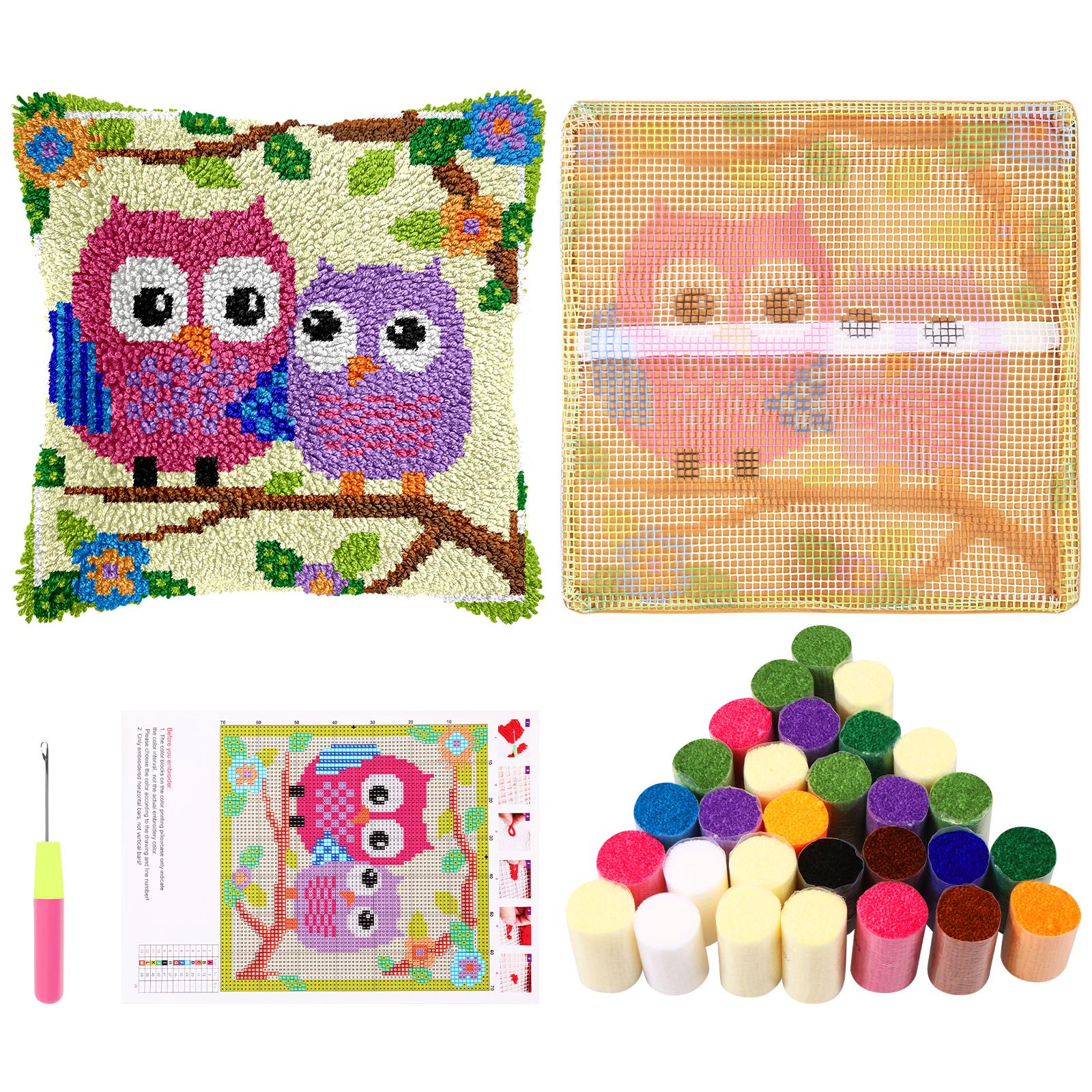 

Набір для вишивання килимка гачком для дорослих 17 дюймів DIY Набори для наволочок з вишивкою гачком з пряжею для в язання Рукоділля Чохол для подушки Рукоділля голкою