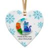 Heart-Shaped Sea Glass Friendship Ornament Handmade Sea Glass Art Christmas Animal Ornament Friendship Keepsake for Best Friends