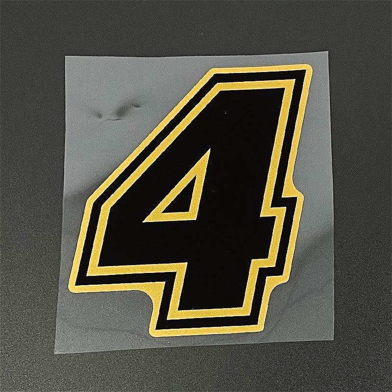 1ks Číslo 0-9 Motocykly Zlaté Nálepky Vodotěsné pro Kapotáž Motocyklu Helmu Čelní Skla Okna Auta Univerzální Vinylové Obtisky