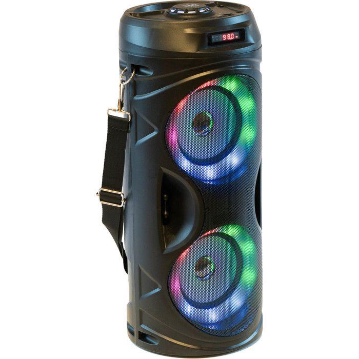 Enceinte Bluetooth nomade à LEDS RGB sur batterie - PARTY LIGHT &amp; SOUND TEEN-VIBE
