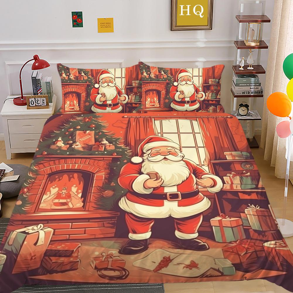 

Наволочка из полиэстера с 3D-принтом «Санта-Лось», пододеяльник, доступен набор из двух или трех предметов EU Single 135*200