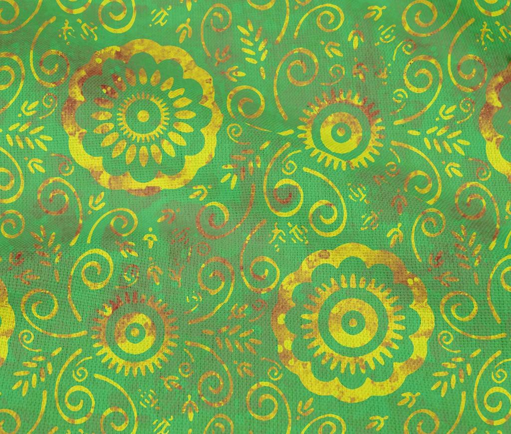 oneOone Cotton Flex Green Fabric Batik Diy Clothing Quilting Fabric Print Fabric By Yard 40 Inch