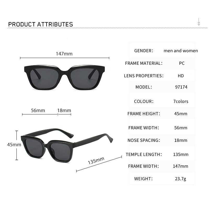 Square Small Frame Sunglasses  New Comfortable Gummy Glass Frame Sun Protection Glasses Sun Protection for Travel