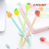 4 Pcs Kawaii Pen Cute Fruit Pear Pineapple Strawberry Gel Pens Korean Stationery School Writing Supplies Gifts Color Random