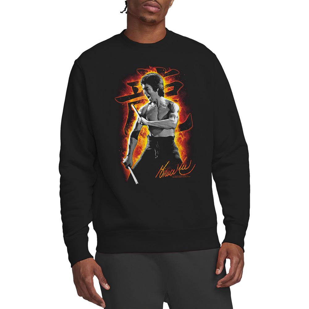 Bruce Lee Unisex Adult Dragon Fire Sweatshirt