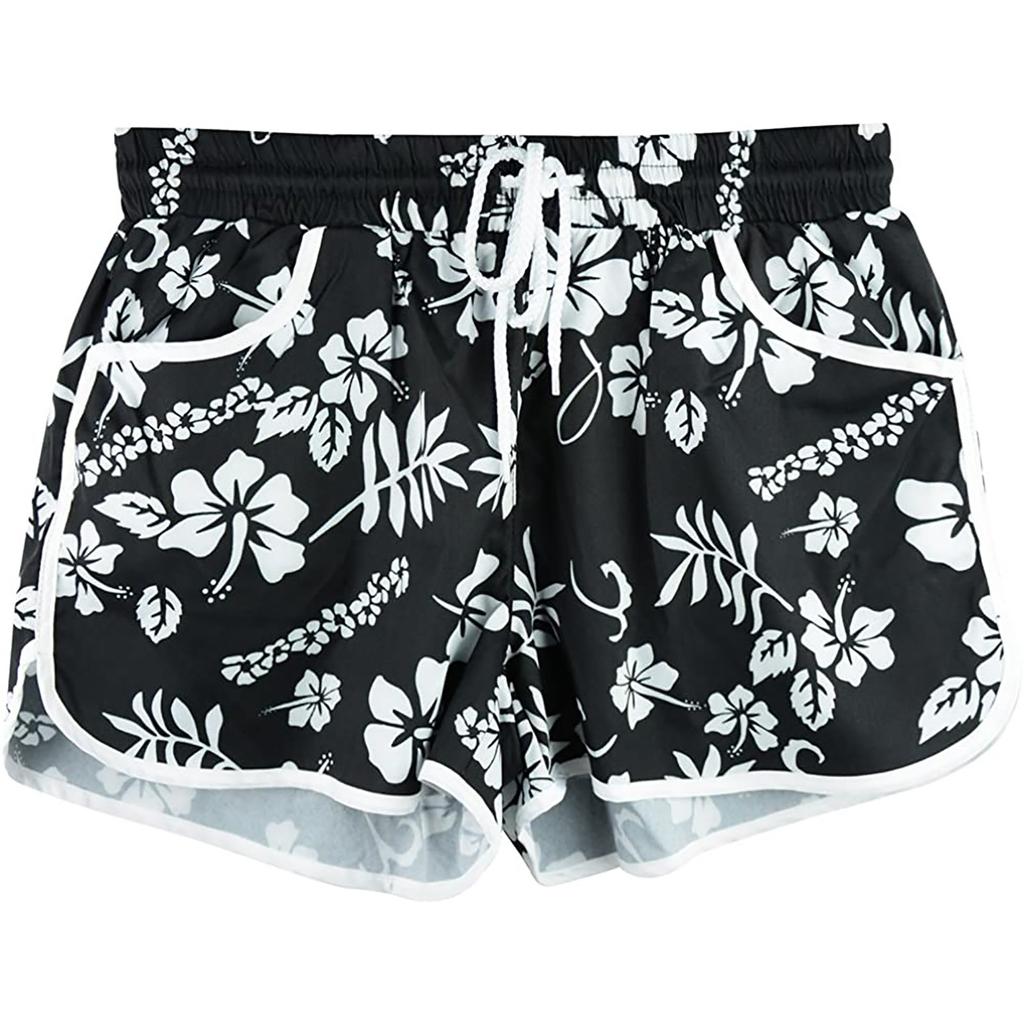 For G and PL Women Summer Floral Beach Boardshorts with Pockets Swim Trunks For G and PL Women Summer Floral Beach Boardshorts with Pockets Swim Trunks