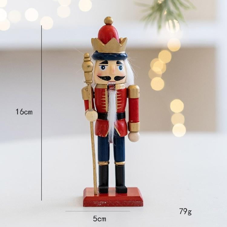 Artisanal Wood Nutcrackers Puppet 16cm Traditional Christmas Centerpieces Decorative King Soldier Figure Toy Ornament